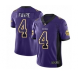 Youth Nike Minnesota Vikings #4 Brett Favre Limited Purple Rush Drift Fashion NFL Jersey
