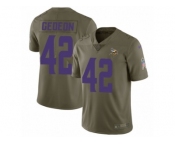 Youth Nike Minnesota Vikings #42 Ben Gedeon Limited Olive 2017 Salute to Service NFL Jersey