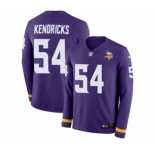Youth Nike Minnesota Vikings #54 Eric Kendricks Limited Purple Therma Long Sleeve NFL Jersey