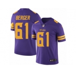 Youth Nike Minnesota Vikings #61 Joe Berger Limited Purple Rush NFL Jersey