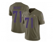 Youth Nike Minnesota Vikings #71 Riley Reiff Limited Olive 2017 Salute to Service NFL Jersey