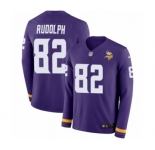 Youth Nike Minnesota Vikings #82 Kyle Rudolph Limited Purple Therma Long Sleeve NFL Jersey