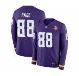Youth Nike Minnesota Vikings #88 Alan Page Limited Purple Therma Long Sleeve NFL Jersey