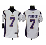 nike youth nfl jerseys minnesota vikings #7 ponder white[nike]