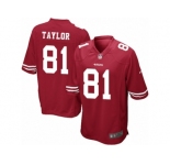 Men Nike San Francisco 49ers #81 Trent Taylor Game Red Team Color NFL Jersey