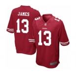 Men's San Francisco 49ers #13 Richie James Game Red Team Color Football Jersey