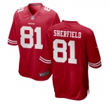 Men's San Francisco 49ers #81 Sherfield Game Red Team Color Football Jersey