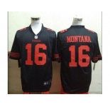 Nike San Francisco 49ers #16 Joe Montana Black Jerseys(Game)