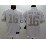Nike San Francisco 49ers #16 Joe Montana White Platinum jerseys