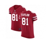 Men Nike San Francisco 49ers #81 Trent Taylor Red Team Color Vapor Untouchable Elite Player NFL Jersey