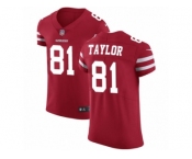 Men Nike San Francisco 49ers #81 Trent Taylor Red Team Color Vapor Untouchable Elite Player NFL Jersey