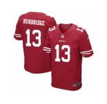 Men's Nike San Francisco 49ers #13 Aaron Burbridge Elite Red Team Color NFL Jersey