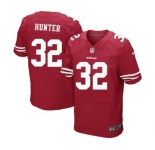 Men's Nike San Francisco 49ers #32 Kendall Hunter Elite Red Team Color NFL Jersey