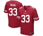 Men's Nike San Francisco 49ers #33 Roger Craig Elite Red Team Color NFL Jersey