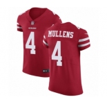 Men's Nike San Francisco 49ers #4 Nick Mullens Red Team Color Vapor Untouchable Elite Player NFL Jersey