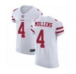 Men's Nike San Francisco 49ers #4 Nick Mullens White Vapor Untouchable Elite Player NFL Jersey