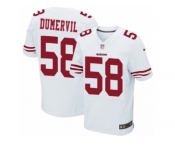 Men's Nike San Francisco 49ers #58 Elvis Dumervil Elite White NFL Jersey