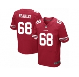 Men's Nike San Francisco 49ers #68 Zane Beadles Elite Red Team Color NFL Jersey