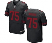 Men's Nike San Francisco 49ers #75 Alex Boone Elite Black NFL Jersey