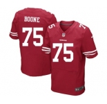 Men's Nike San Francisco 49ers #75 Alex Boone Elite Red Team Color NFL Jersey