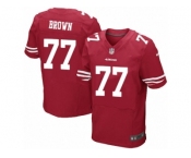 Men's Nike San Francisco 49ers #77 Trent Brown Elite Red Team Color NFL Jersey