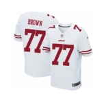 Men's Nike San Francisco 49ers #77 Trent Brown Elite White NFL Jersey