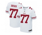 Men's Nike San Francisco 49ers #77 Trent Brown Elite White NFL Jersey