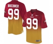 Men's Nike San Francisco 49ers #99 DeForest Buckner Elite Red Gold Fadeaway NFL Jersey