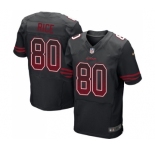 Men's San Francisco 49ers #80 Jerry Rice Elite Black Alternate Drift Fashion Football Jersey