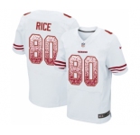 Men's San Francisco 49ers #80 Jerry Rice Elite White Road Drift Fashion Football Jersey