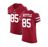 Men's San Francisco 49ers #85 George Kittle Red Team Color Vapor Untouchable Elite Player Football Jersey