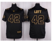 Nike San Francisco 49ers #42 Ronnie Lott Black Pro Line Gold Collection Jersey(Elite)