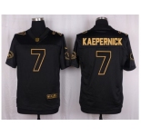 Nike San Francisco 49ers #7 Colin Kaepernick Black Pro Line Gold Collection Jersey[Elite]