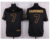 Nike San Francisco 49ers #7 Colin Kaepernick Black Pro Line Gold Collection Jersey[Elite]