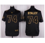 Nike San Francisco 49ers #74 Joe Staley Black Pro Line Gold Collection Jersey(Elite)