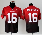 nike nfl jerseys san francisco 49ers #16 joe montana red-grey[Elite drift fashion][second version]
