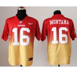 nike nfl jerseys san francisco 49ers #16 joe montana red-yellow[Elite drift fashion][second version]