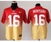 nike nfl jerseys san francisco 49ers #16 joe montana red-yellow[Elite drift fashion][second version]