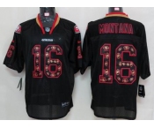 nike nfl jerseys san francisco 49ers #16 montana black[Elite united sideline]