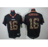 nike nfl jerseys san francisco 49ers #16 montana black[camo fashion Elite]