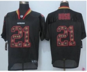 nike nfl jerseys san francisco 49ers #21 bush black[Elite united sideline][bush]