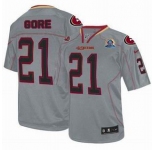 nike nfl jerseys san francisco 49ers #21 gore grey[Elite lights out 50th Patch]