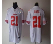 nike nfl jerseys san francisco 49ers #21 gore white[Elite 50th Patch]