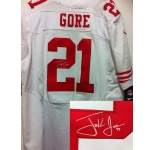nike nfl jerseys san francisco 49ers #21 gore white[Elite signature]