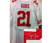 nike nfl jerseys san francisco 49ers #21 gore white[Elite signature]