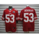 nike nfl jerseys san francisco 49ers #53 bowman red[Elite 50th Patch]