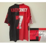 nike nfl jerseys san francisco 49ers #7 kaepernick black-red[Elite split signature]