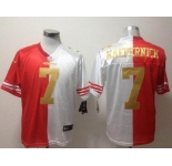 nike nfl jerseys san francisco 49ers #7 kaepernick white-red[Elite split][number golden]