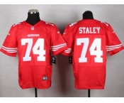 nike nfl jerseys san francisco 49ers #74 staley red[Elite]