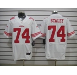 nike nfl jerseys san francisco 49ers #74 staley white[Elite]